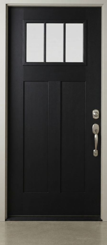 Covossi DR-008 Black Glass Panel Entry Door